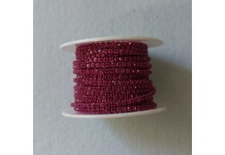 Нить стразовая стекло 2 мм SS6 фуксия, цена за 50 см